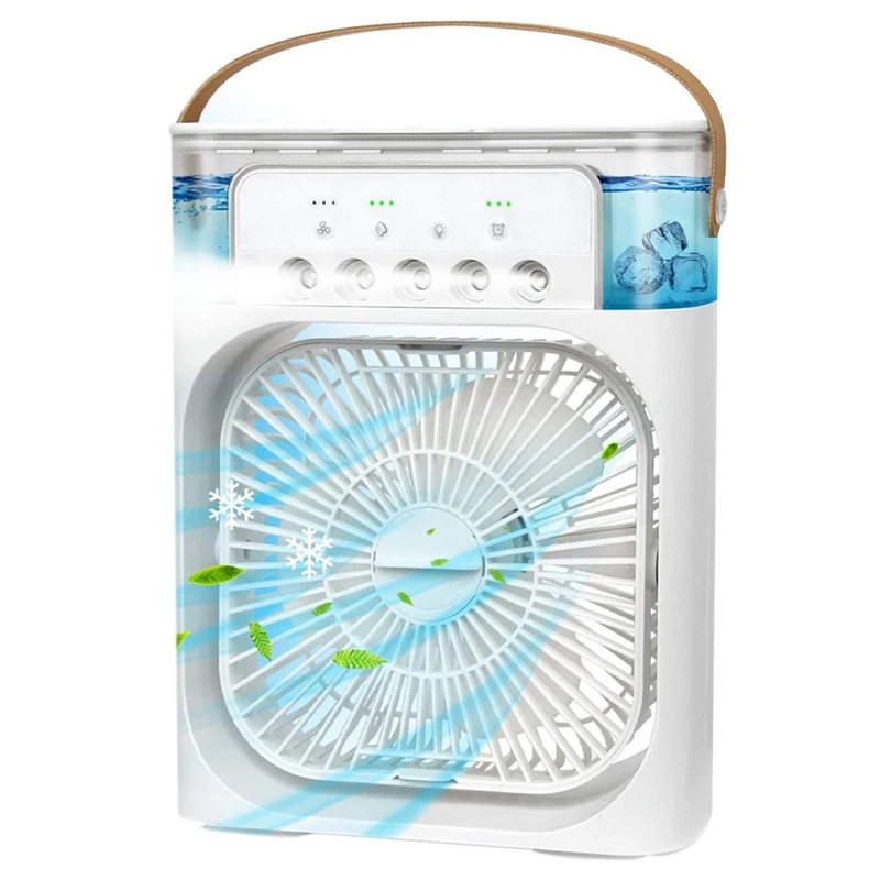 Personal Air Cooler USB Desk Fan Cooler Humidifier with Timer, 7 Colors LED Light,3 Wind Speeds for Room Travel US Plug
Personal Air Cooler USB Desk Fan Cooler Humidifier with Timer, 7 Colors LED Light,3 Wind Speeds for Room Travel US Plug