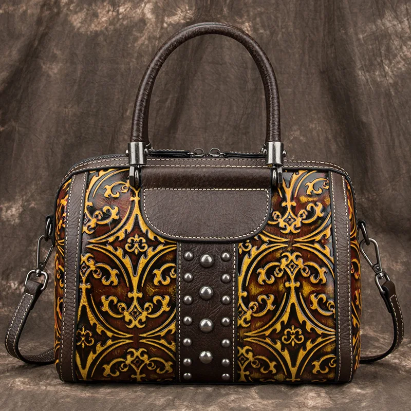 Retro Fashion Contracted Chinese Style Large Capacity Cowhide Women's Handbags Multi-Function Retro Ladies Shoulder Bags
Retro Fashion Contracted Chinese Style Large Capacity Cowhide Women's Handbags Multi-Function Retro Ladies Shoulder Bags