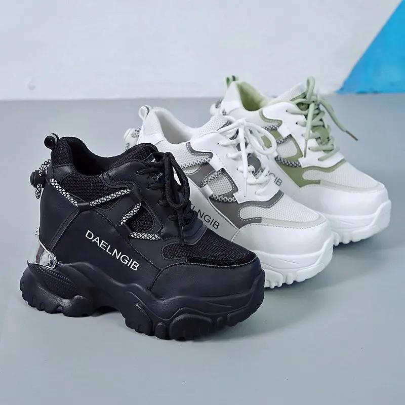 Women Chunky Sneakers Vulcanize Shoes 7.5CM Highheels Fashion New Female Black Platform Thick Sole Running Casual Shoe Woman
Women Chunky Sneakers Vulcanize Shoes 7.5CM Highheels Fashion New Female Black Platform Thick Sole Running Casual Shoe Woman