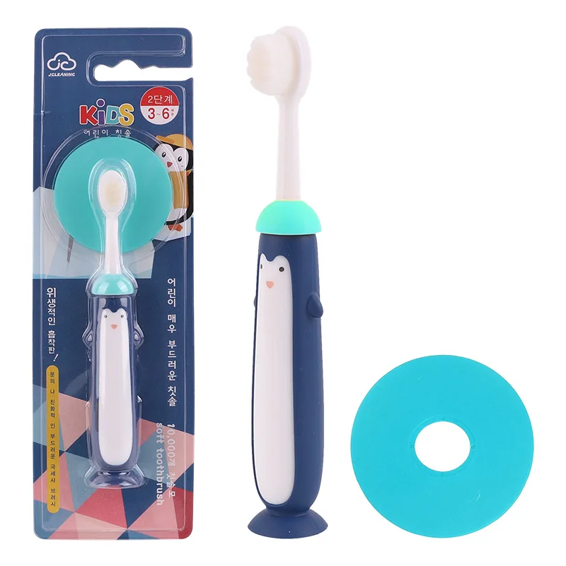 Children Toothbrush With Replaceable Head And Penguin Handle With Suction Cup Soft Bursh For Baby Kids J9
Children Toothbrush With Replaceable Head And Penguin Handle With Suction Cup Soft Bursh For Baby Kids J9