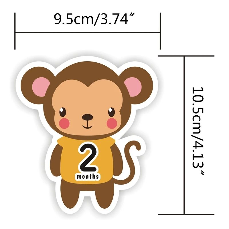 12 Pcs/Set Cartoon Animal Baby Pregnant Monthly Stickers Memory Recording Milestone Sticker Newborn Growth Photo Props H055
12 Pcs/Set Cartoon Animal Baby Pregnant Monthly Stickers Memory Recording Milestone Sticker Newborn Growth Photo Props H055