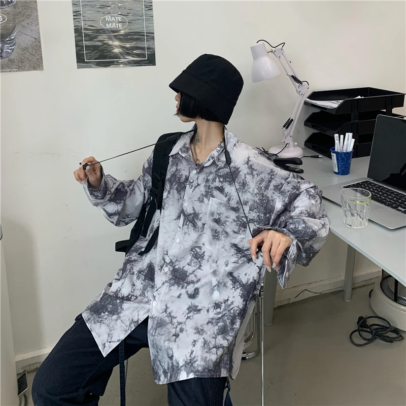 Harajuku Dark Style Tie-dye Women's Shirt Casual Long Sleeve Loose Oversize Shirt Jacket Women Hip Hop Streetwear Clothing
Harajuku Dark Style Tie-dye Women's Shirt Casual Long Sleeve Loose Oversize Shirt Jacket Women Hip Hop Streetwear Clothing