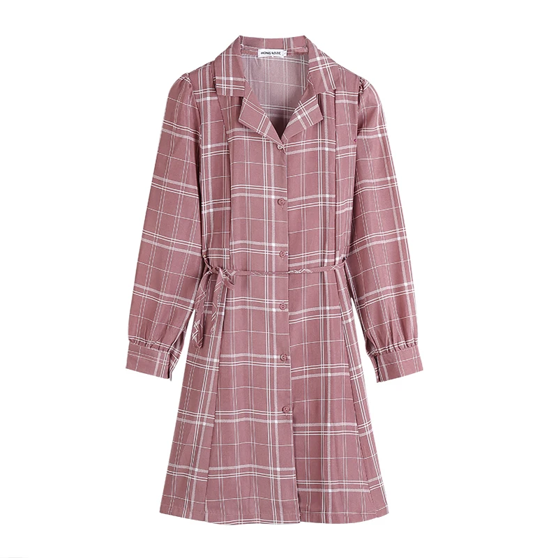 PERHAPS U Women Pink Plaid Turn Down Collar Long Sleeve Mini Shirt Dress D1700
PERHAPS U Women Pink Plaid Turn Down Collar Long Sleeve Mini Shirt Dress D1700
