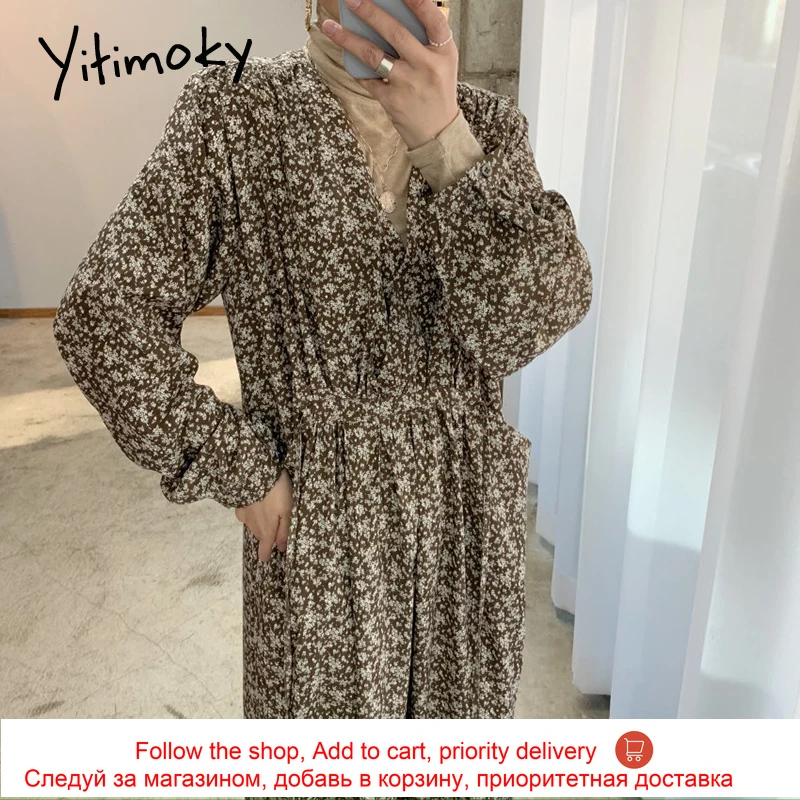 Yitimoky Vintage Floral Print High Waist Long Dresses for Women 2021 Puff Sleeve V-Neck Lace Up Spring Korean Fashion Bohemian
Yitimoky Vintage Floral Print High Waist Long Dresses for Women 2021 Puff Sleeve V-Neck Lace Up Spring Korean Fashion Bohemian