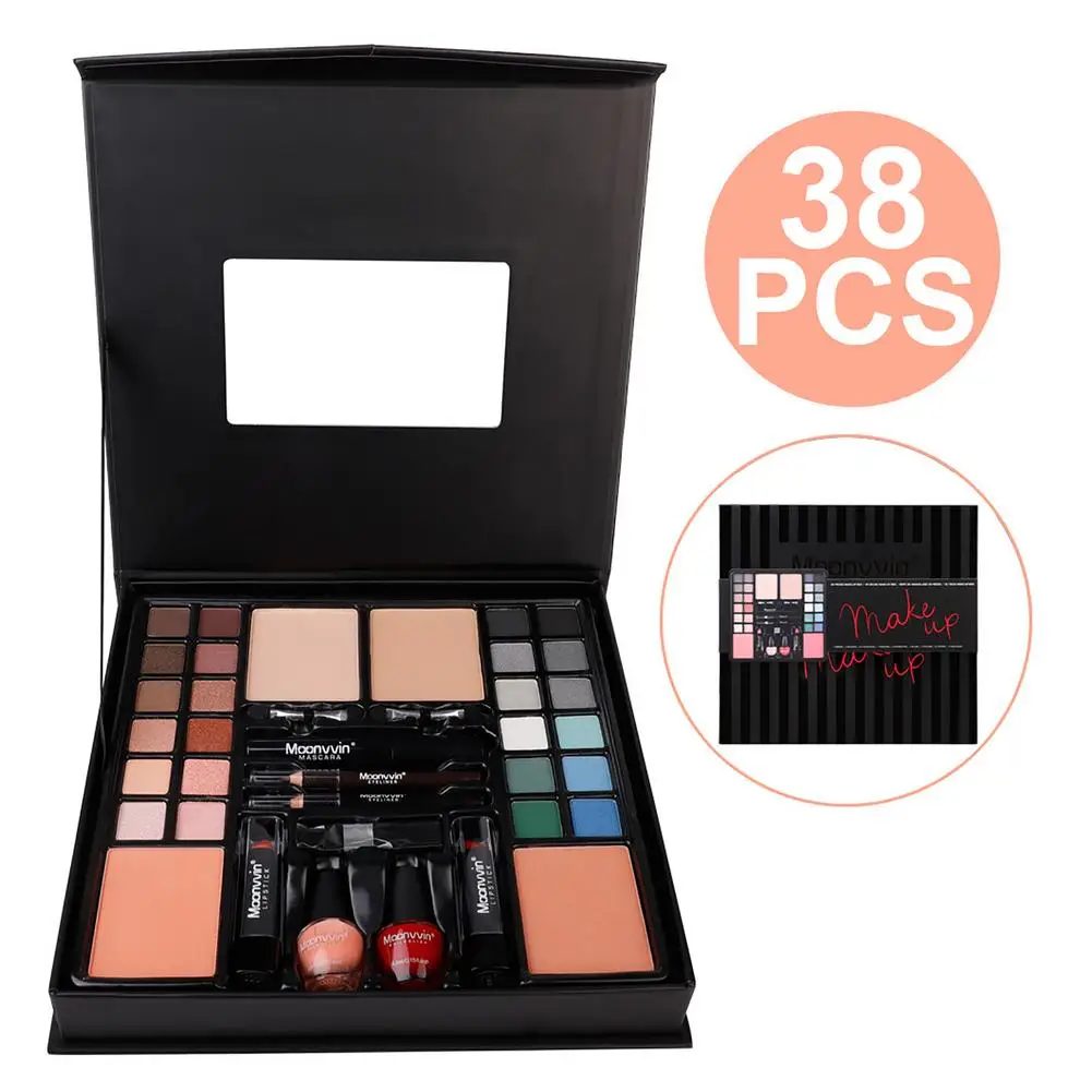 Professional 38 PCS Makeup Set Matte Shimmer Eyeshadow Palettes With Brush Lipstick Make Up Kit Bronzer Blush Cosmetics Gift
Professional 38 PCS Makeup Set Matte Shimmer Eyeshadow Palettes With Brush Lipstick Make Up Kit Bronzer Blush Cosmetics Gift