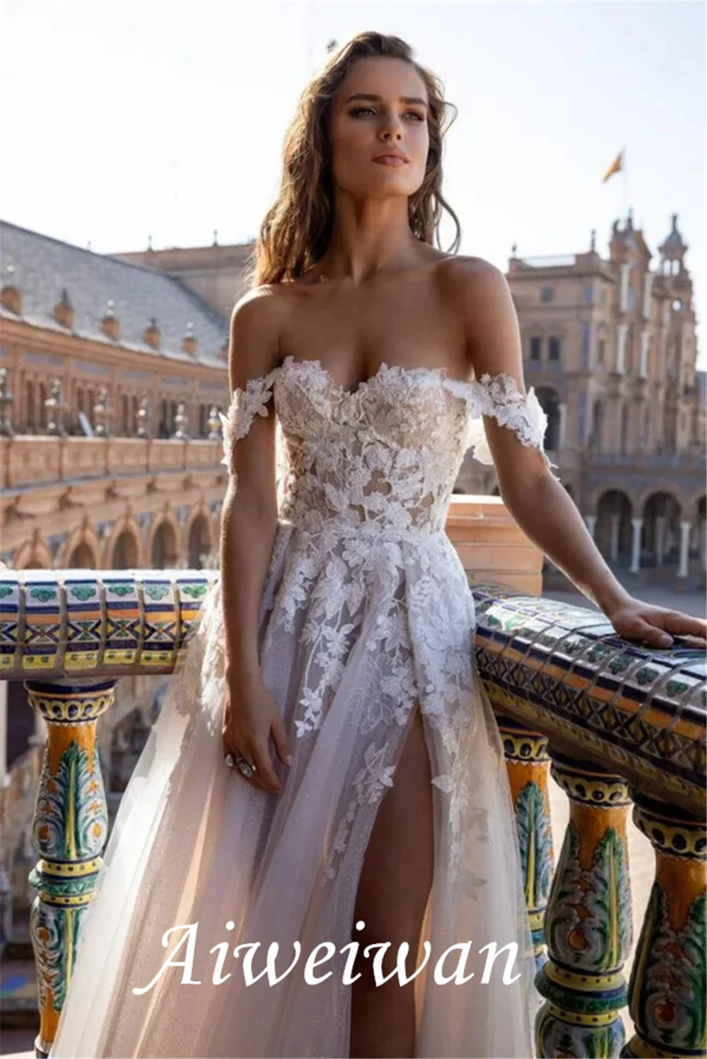 Boho Tull Wedding Dresses Off the Shoulder Lace Appliques A Line Beach Bridal Gown Sexy High Split Wedding Gowns 2021
Boho Tull Wedding Dresses Off the Shoulder Lace Appliques A Line Beach Bridal Gown Sexy High Split Wedding Gowns 2021