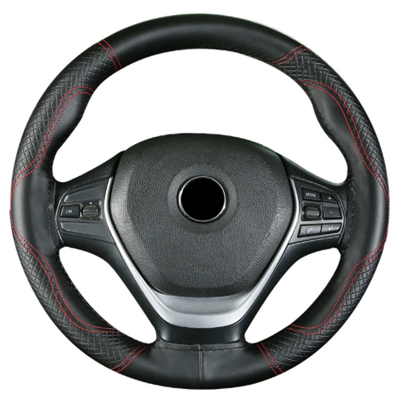 Black Solid Color Thread Head Layer Cowhide Embossed Double Thread Hand-stitched Steering Wheel Cover New
Black Solid Color Thread Head Layer Cowhide Embossed Double Thread Hand-stitched Steering Wheel Cover New