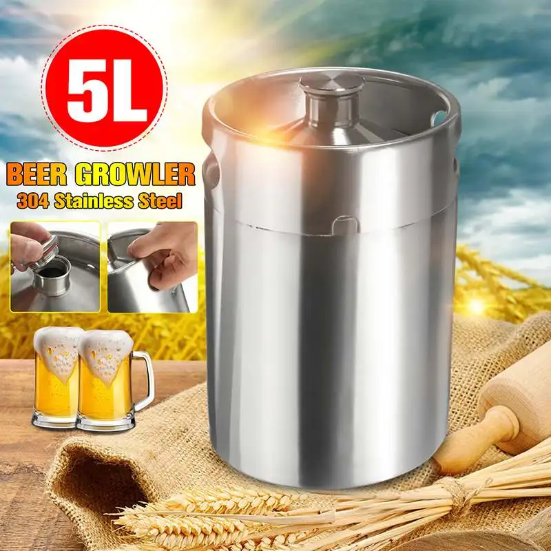 5L Beer Barrel Mini Keg Style Beer Growler Stainless Steel Beer Supplies Holds Beer Double Handles For Home Beer Making Camping
5L Beer Barrel Mini Keg Style Beer Growler Stainless Steel Beer Supplies Holds Beer Double Handles For Home Beer Making Camping