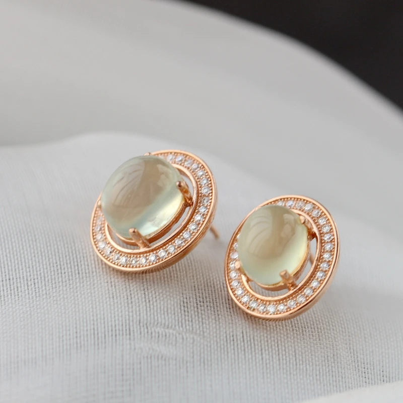 Real 925 Sterling Silver Inlaid Natural Prehnite Rose Gold Plating Fashion Women Ellipse Earrings Wedding Party Fine Jewelry
Real 925 Sterling Silver Inlaid Natural Prehnite Rose Gold Plating Fashion Women Ellipse Earrings Wedding Party Fine Jewelry