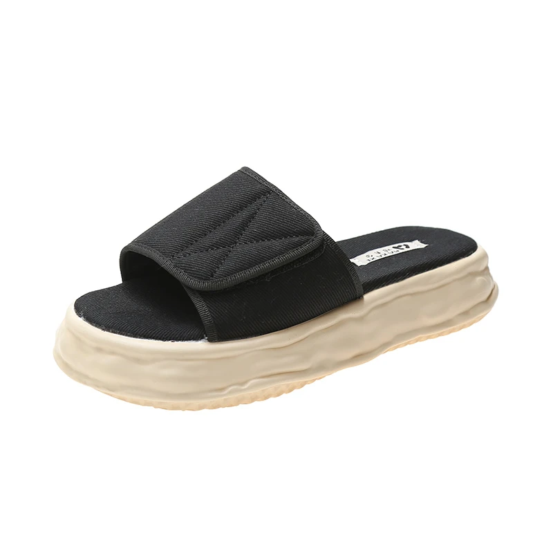 Korean Style Thick Bottom Flat Platform Slippers Canvas Velcro Slippers For Women Summer 2021 Beach Green Slides Shoes Sandalias
Korean Style Thick Bottom Flat Platform Slippers Canvas Velcro Slippers For Women Summer 2021 Beach Green Slides Shoes Sandalias