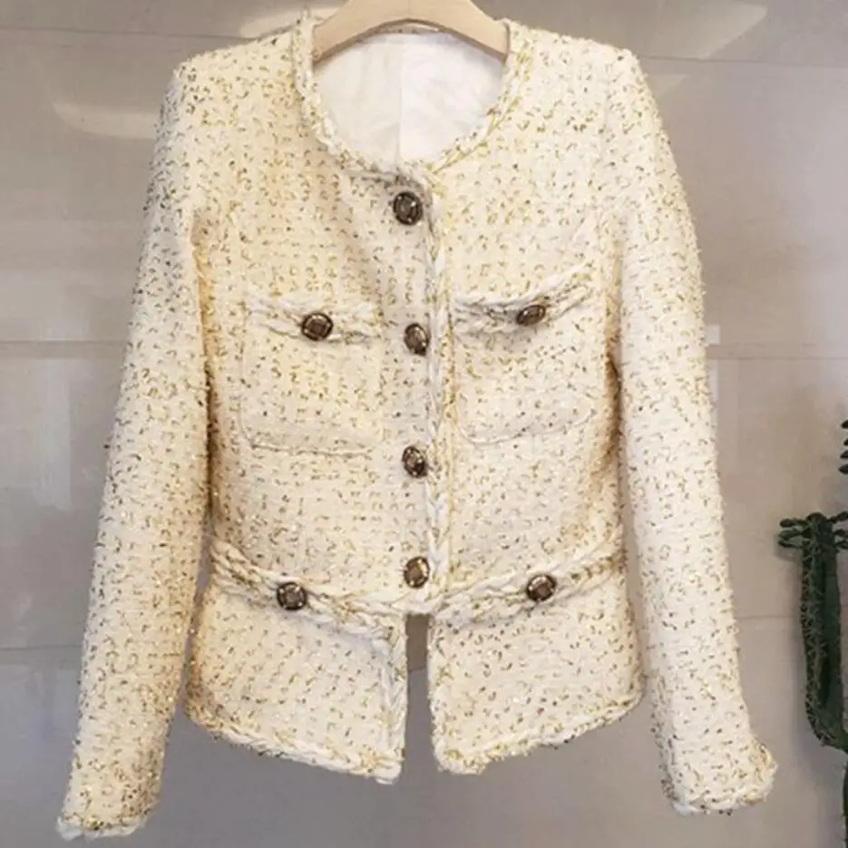 Autumn winter new ladies temperament tweed small fragrance woolen coat women o-neck heavy work pearl single breasted jacket
Autumn winter new ladies temperament tweed small fragrance woolen coat women o-neck heavy work pearl single breasted jacket