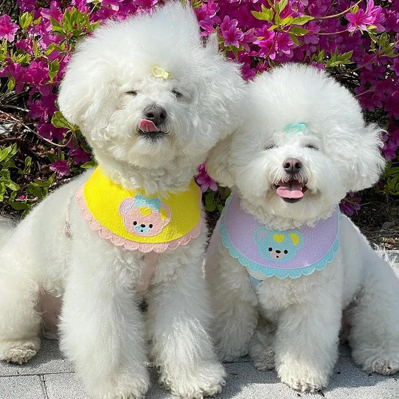 Cute dog Scarf Bibs Three-section snap adjustment Bandana Scarf Collar With bear Adjustable Pet Neckerchief Scarf Small Dog
Cute dog Scarf Bibs Three-section snap adjustment Bandana Scarf Collar With bear Adjustable Pet Neckerchief Scarf Small Dog