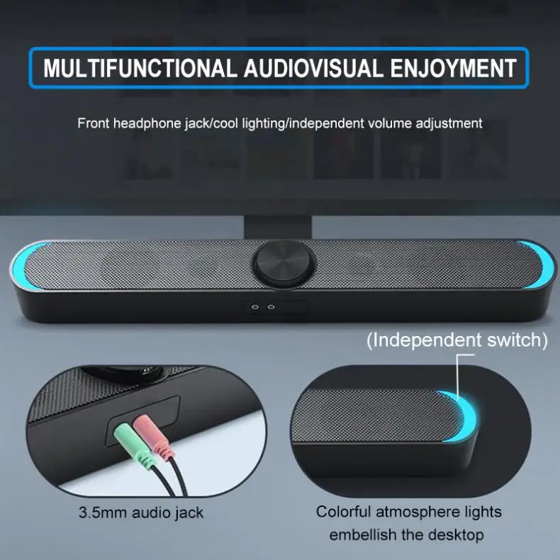 SADA V-198 Bluetooth Multi-media Soundbars Speaker Mobile Phone Computer Strip Speaker Stereo Surround Sound with Microphone
SADA V-198 Bluetooth Multi-media Soundbars Speaker Mobile Phone Computer Strip Speaker Stereo Surround Sound with Microphone
