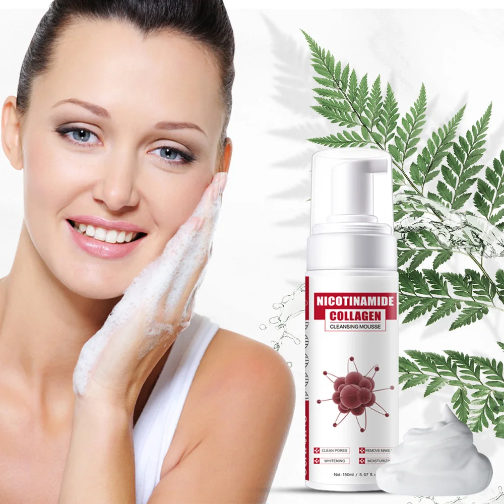 Collagen Cleansing Mousse Deeply Purify Pores Facial Scrub Moisturizing Cleanser Oil Control Blackhead Remover Foam Wash Cream 
Collagen Cleansing Mousse Deeply Purify Pores Facial Scrub Moisturizing Cleanser Oil Control Blackhead Remover Foam Wash Cream