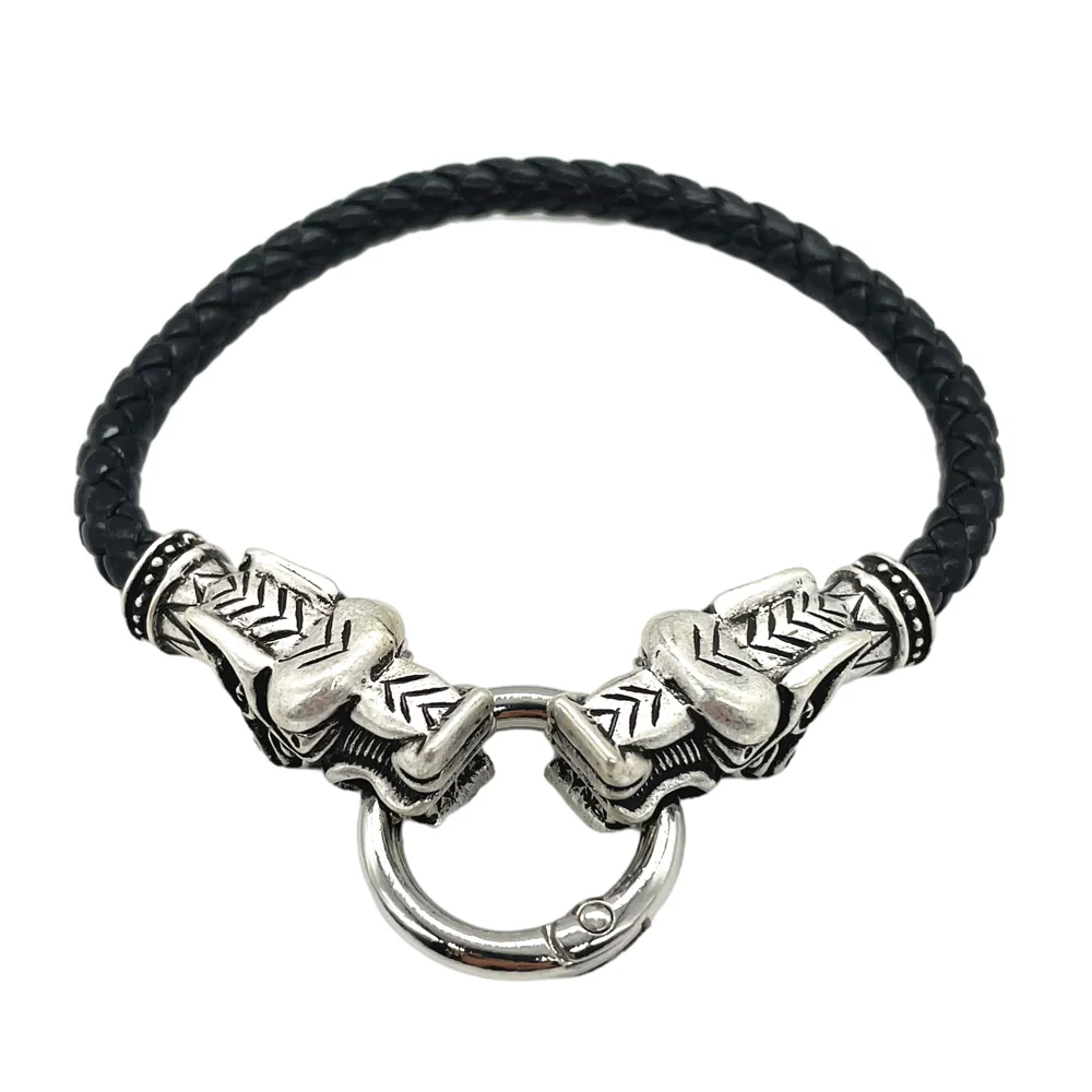 Wolf Head Amulet Norse Jewelry Leather Wristband Viking Bracelet Wicca Pagan Talisman
Wolf Head Amulet Norse Jewelry Leather Wristband Viking Bracelet Wicca Pagan Talisman