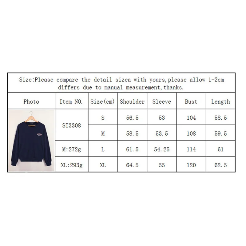 hirigin Spring Autumn Women Long Sleeve O-neck Letter Printed Sweatshirt Fashion Ladies Casual Loose Blue Pullovers Tops
hirigin Spring Autumn Women Long Sleeve O-neck Letter Printed Sweatshirt Fashion Ladies Casual Loose Blue Pullovers Tops