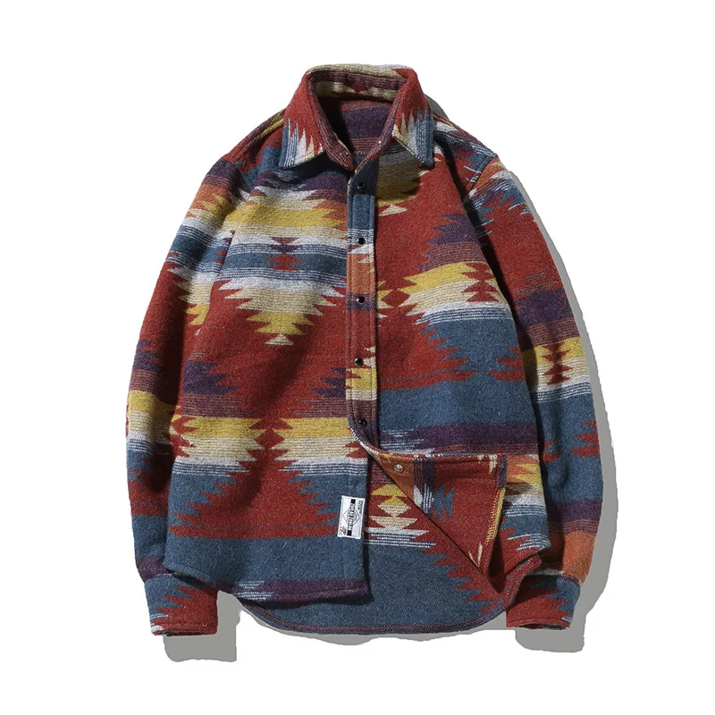Autumn and winter 2019 new fashion large men's casual long sleeve shirt personalized men's tweed shirt 
Autumn and winter 2019 new fashion large men's casual long sleeve shirt personalized men's tweed shirt