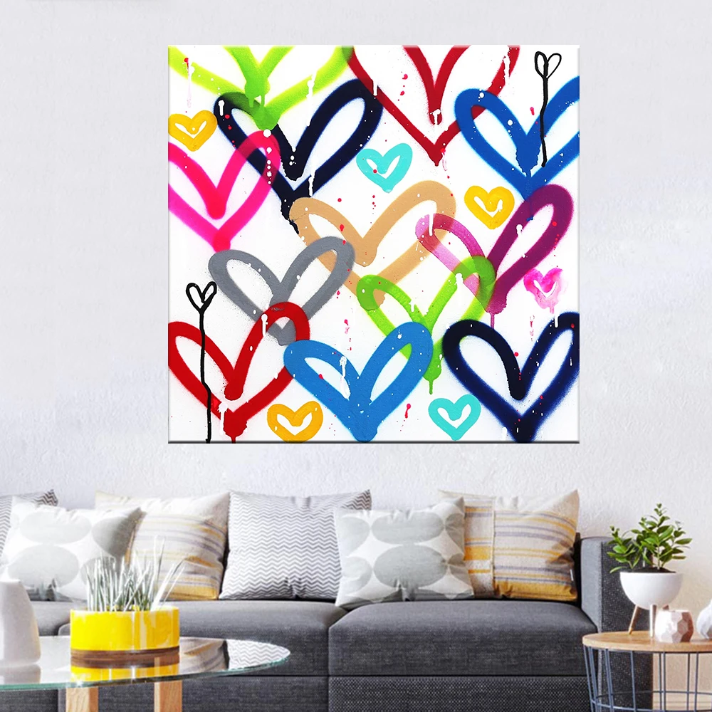 Scandinavian Style Love Poster Colorful Heart Shape Canvas Painting Wall Pictures For Living Room Nordic Decoration Home Art
Scandinavian Style Love Poster Colorful Heart Shape Canvas Painting Wall Pictures For Living Room Nordic Decoration Home Art