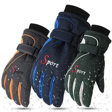 New Skiing Gloves Winter Adult Waterproof Anti-Cold Velcro Mitten Thickened Velvet Gloves Outdoor Ski Warming Christmas Gift