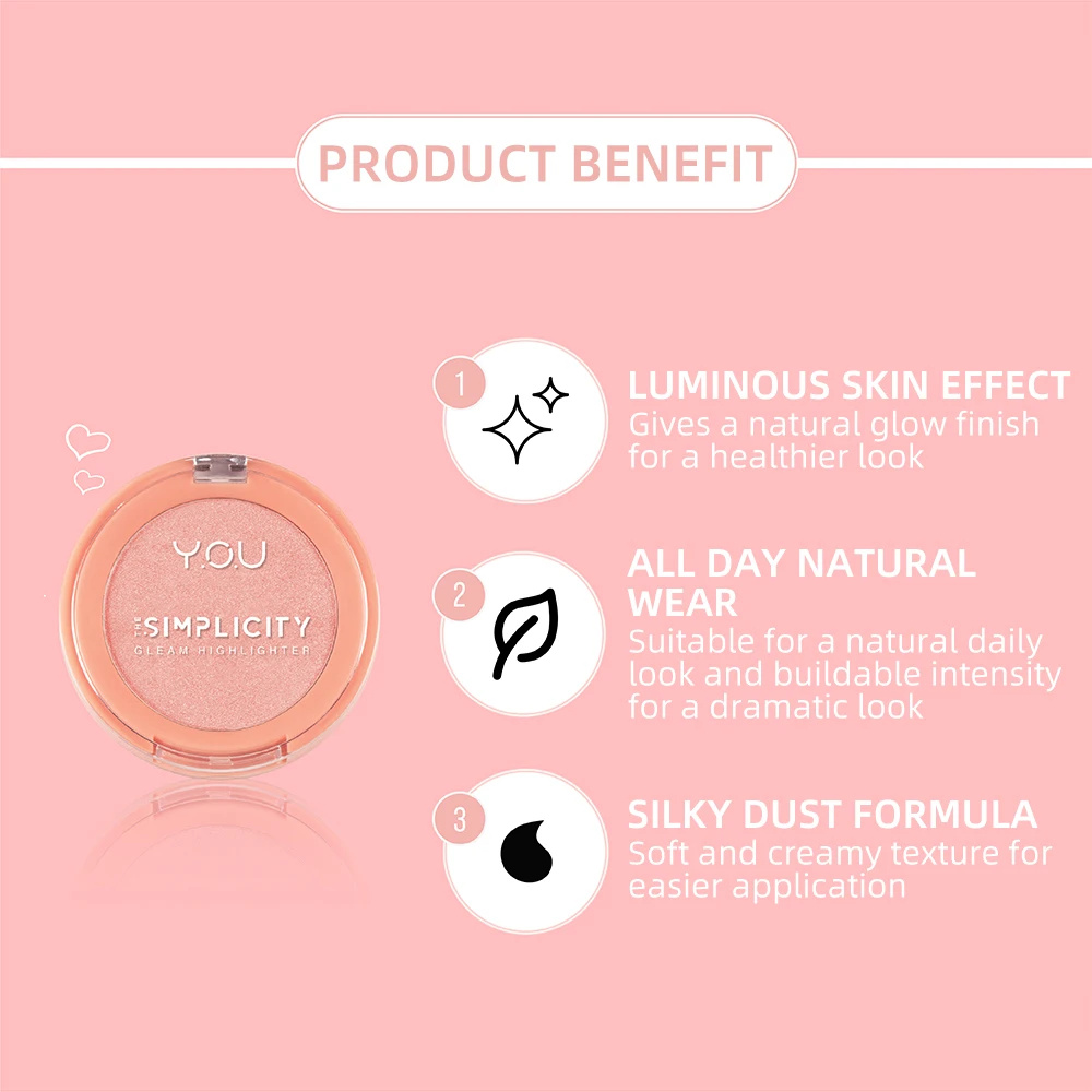 YOU The Simplicity Gleam Highlighter Palette Face Powder Shimmer Bronzer Shadows Palette Highlighter for Face Makeup Cosmetics
YOU The Simplicity Gleam Highlighter Palette Face Powder Shimmer Bronzer Shadows Palette Highlighter for Face Makeup Cosmetics
