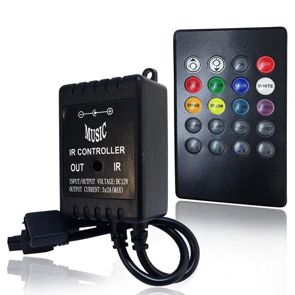 Led Controller LED IR RGB Controler LED Lights Controller IR Remote Dimmer DC5/12/24V For RGB 5050 2835 WS2811 WS2812B LED Strip
Led Controller LED IR RGB Controler LED Lights Controller IR Remote Dimmer DC5/12/24V For RGB 5050 2835 WS2811 WS2812B LED Strip