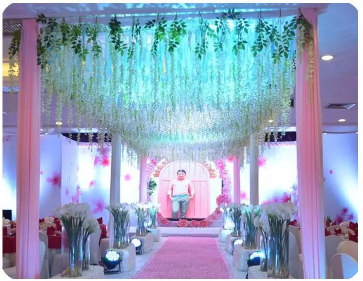 105CM Artificial Wisteria Flower New Long Type Silk Flower Vine Fake Plant Wedding Window DIY Decoration For Home Hotel Shop Dec
105CM Artificial Wisteria Flower New Long Type Silk Flower Vine Fake Plant Wedding Window DIY Decoration For Home Hotel Shop Dec