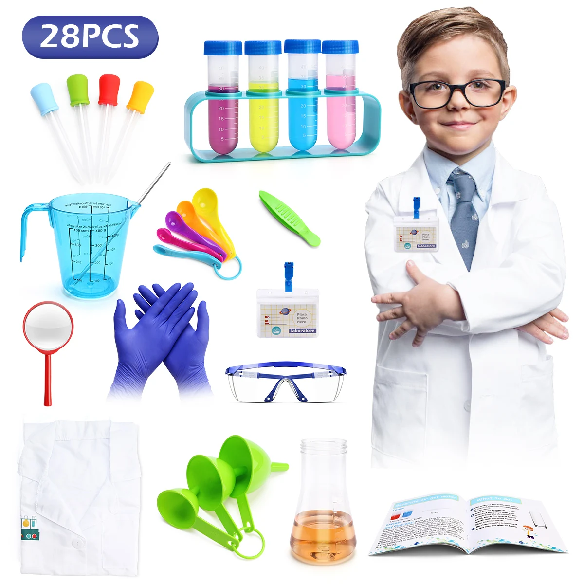 Kids Science Lab Kit Toy Children Role Play Game DIY Science Experiments Set with Lab Coat Handmade Scientist Costume Boy Toys
Kids Science Lab Kit Toy Children Role Play Game DIY Science Experiments Set with Lab Coat Handmade Scientist Costume Boy Toys