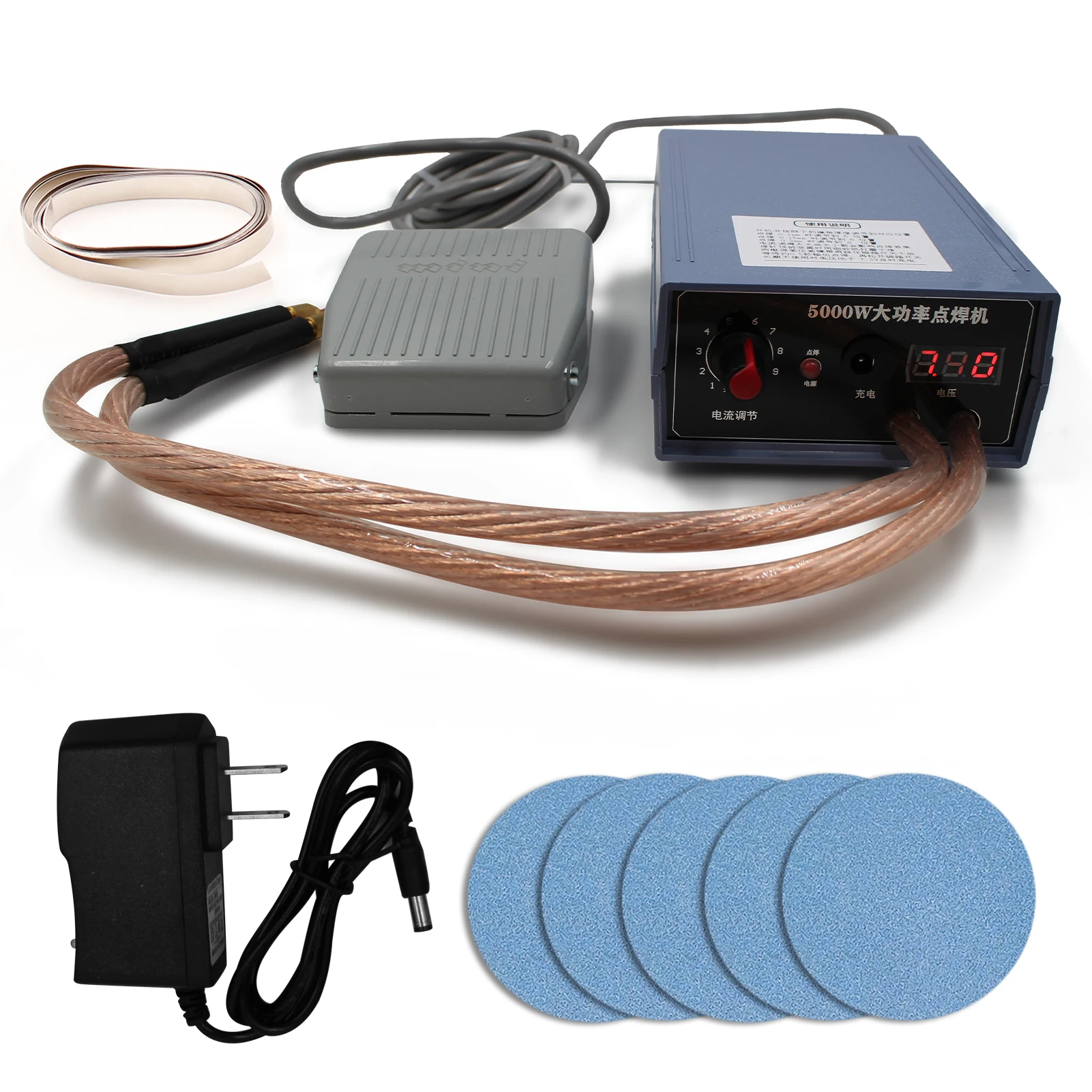 5000W Handheld Spot Welder Portable DIY Battery Spot-welding Machine with Treadle Switch Current Adjustable for 18650 Battery
5000W Handheld Spot Welder Portable DIY Battery Spot-welding Machine with Treadle Switch Current Adjustable for 18650 Battery