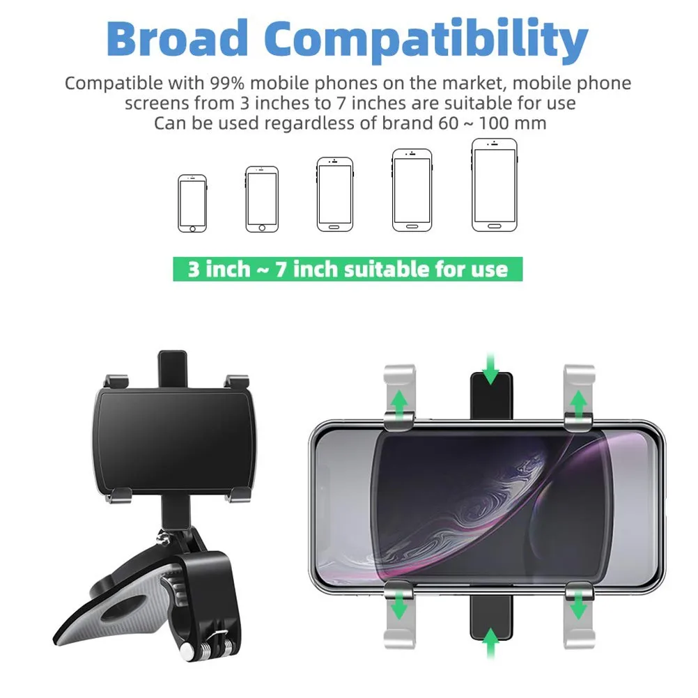 Car Phone Mount, Cell Phone Holder For Car 360 Degree Rotation Dashboard Clip Mount Car Phone Stand For 4-7inch Mobile Phones
Car Phone Mount, Cell Phone Holder For Car 360 Degree Rotation Dashboard Clip Mount Car Phone Stand For 4-7inch Mobile Phones