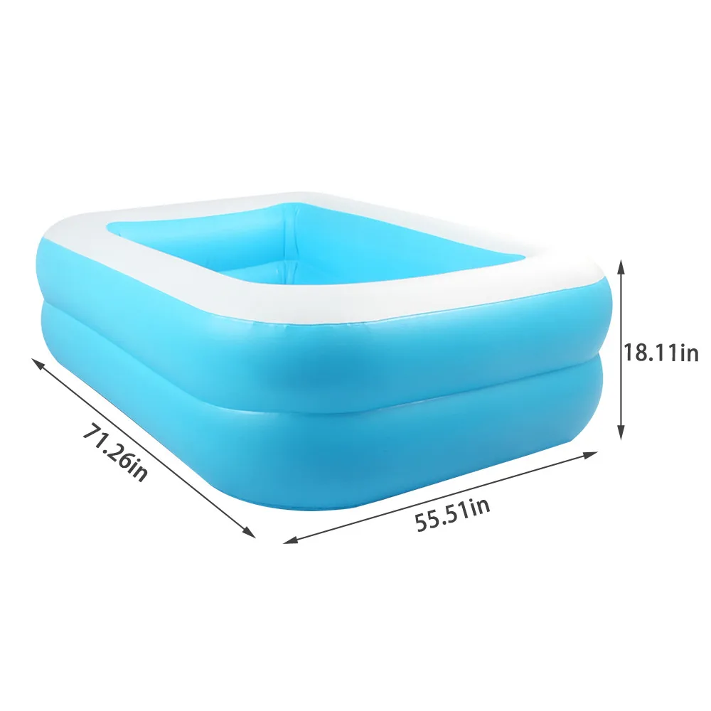 71 Inch Rectangular Inflatable Swimming Pool Thicken PVC Paddling Pool Bathing Tub Outdoor Summer Swimming Pool For Kids
71 Inch Rectangular Inflatable Swimming Pool Thicken PVC Paddling Pool Bathing Tub Outdoor Summer Swimming Pool For Kids