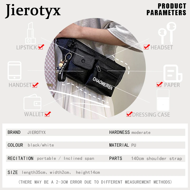 JIEROTYX 2021 Female Pockets Designs Fashion Chest Bags Solid Soft Leather Gothic Ladies Bags Zipper Waist Packs Free Shipping
JIEROTYX 2021 Female Pockets Designs Fashion Chest Bags Solid Soft Leather Gothic Ladies Bags Zipper Waist Packs Free Shipping