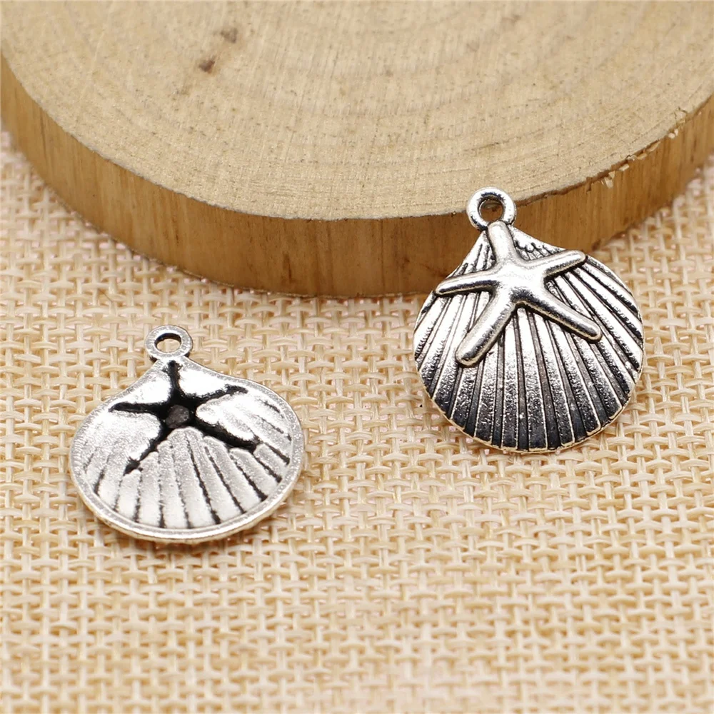 10pcs 22x18mm Starfish And Shell Charms For Jewelry Making DIY Antique Silver Plated Antique Bronze Plated 
10pcs 22x18mm Starfish And Shell Charms For Jewelry Making DIY Antique Silver Plated Antique Bronze Plated
