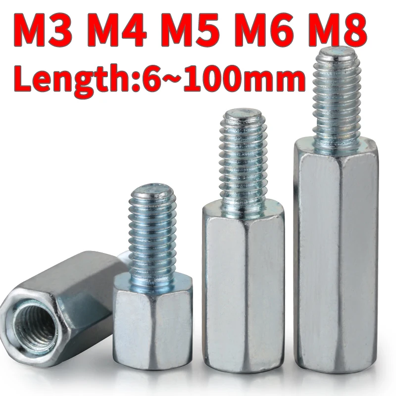 

M3 M4 M5 M6 M8 Hex Metric Male Female Stud Hexagon Spacers Pcb Motherboard Stud Spacer Pillars Deadlock Line Carbon Steel