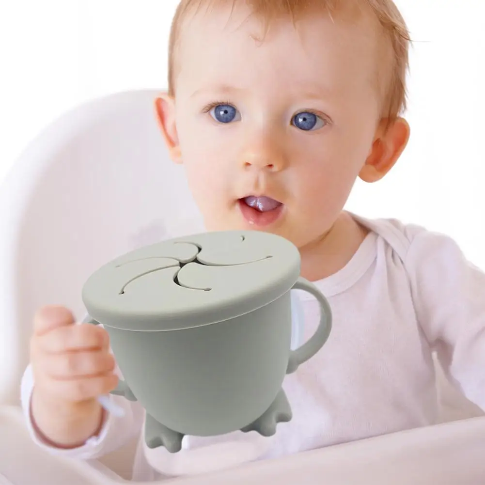 

200ML Baby Infant Learning Feeding Food Bowl Cup With Handle Silicone Snack Dishes Storage Container Children Plate Tableware
