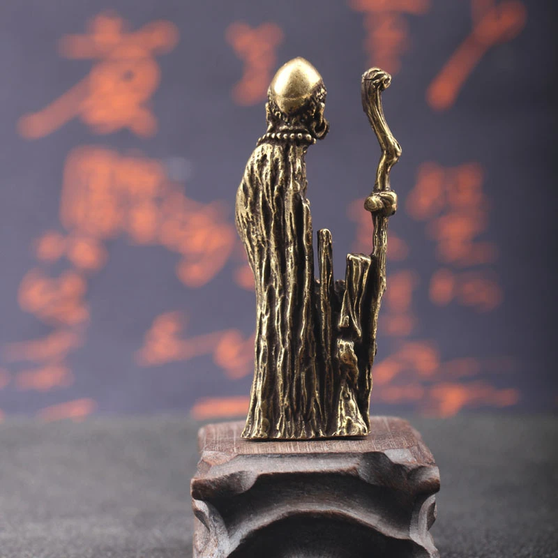 Полые Латунные мини-орнамент Dharma просвещение патриарх Ручка античная медный