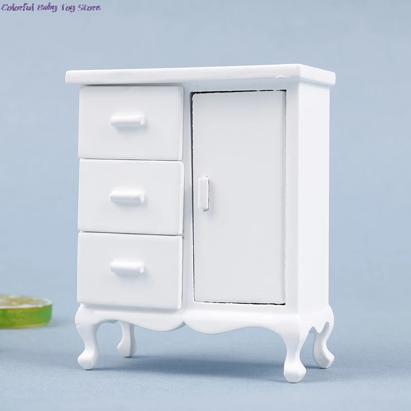 

Миниатюрный Кукольный домик 1:12, белый деревянный кукольный шкафчик, модель мебели ручной работы, Декор, миниатюрный мини-шкаф 9,5*7,5*3,3 см