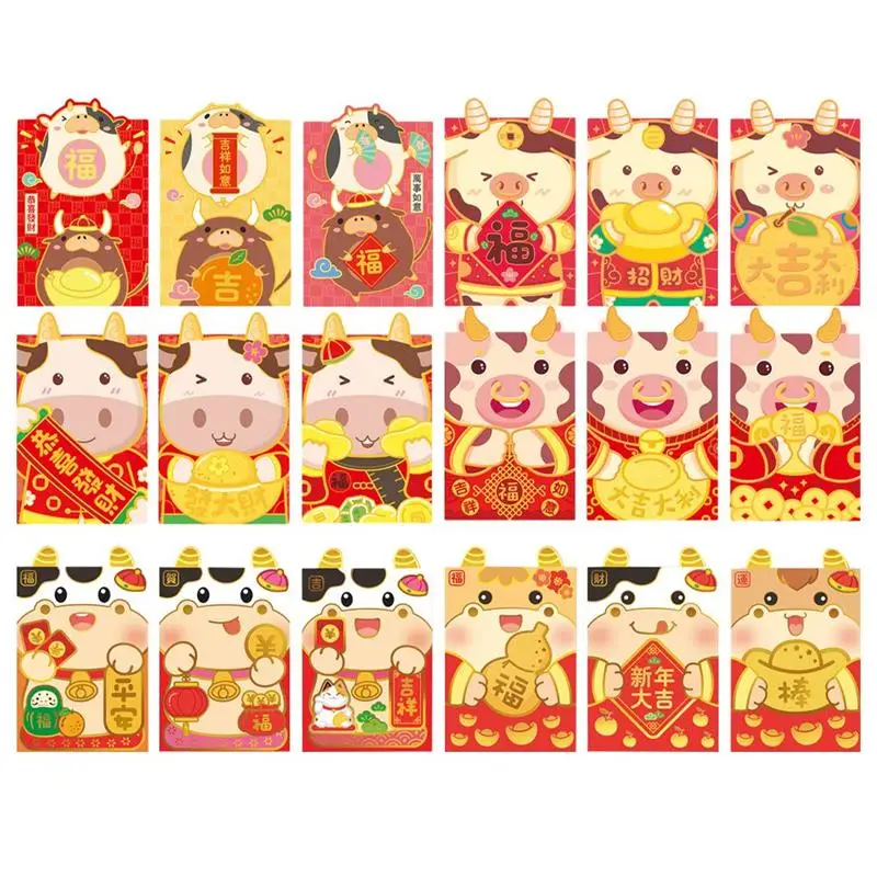 36Pcs 2021 Chinese Red Lucky Envelopes Creative Money Bags Cartoon New Year'S Red Packet New Year Money Envelopes Pouches
36Pcs 2021 Chinese Red Lucky Envelopes Creative Money Bags Cartoon New Year'S Red Packet New Year Money Envelopes Pouches