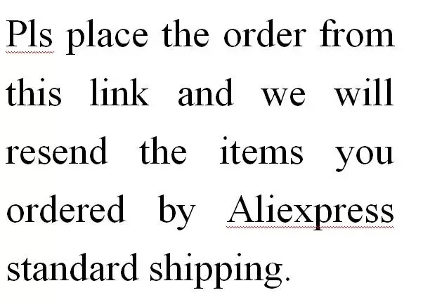 special link for resending orders for the delayed ones during this hard time
