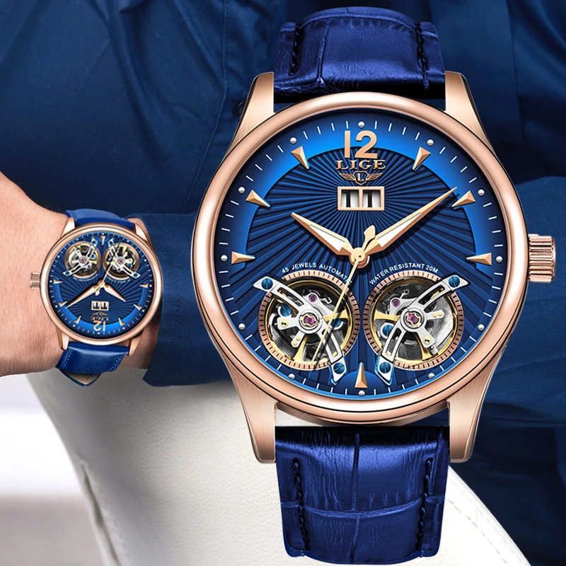 LIGE роскошные брендовые водонепроницаемые военные спортивные мужские часы с