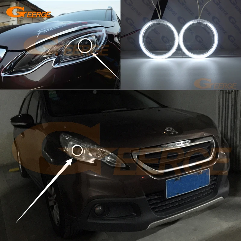 Для Peugeot 2008 I pre facelift 2013 2014 2015 2016 отличный ультра яркий CCFL ангельские глазки Halo