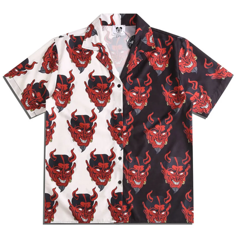 Hip Hop Summer Short Sleeve Devil Full Printed Patchwork Hawaiian Beach Japanese Korean Streetwear Fashion Shirts Men
Hip Hop Summer Short Sleeve Devil Full Printed Patchwork Hawaiian Beach Japanese Korean Streetwear Fashion Shirts Men