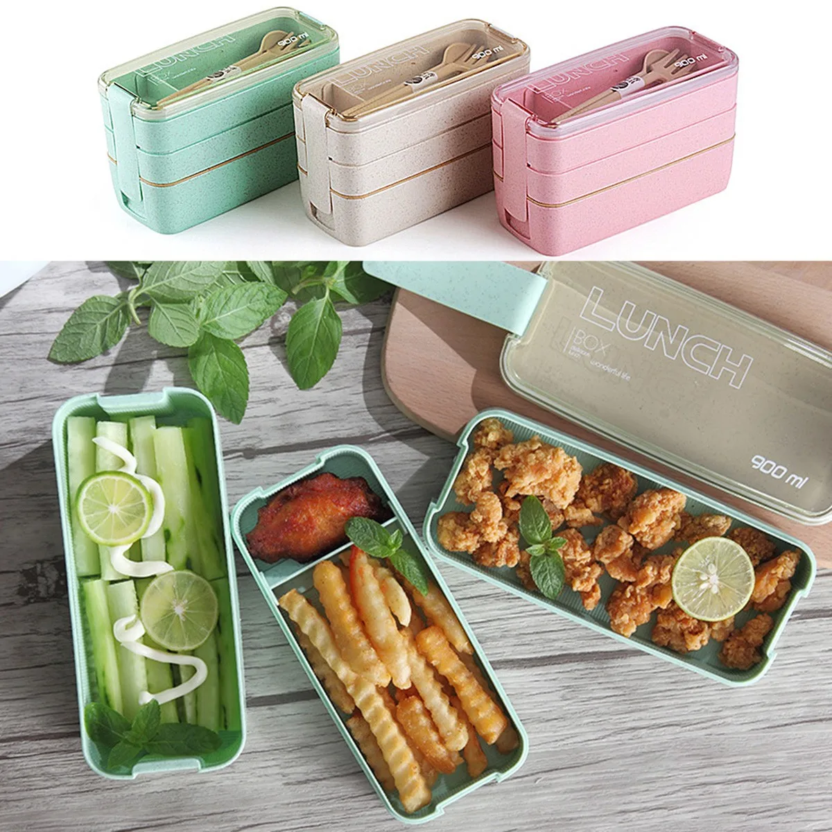 3 Layer Bento Lunch Box Spoon Fork Dinnerware Food Storage Microwave Container Kitchen Storage Organization Lunch Containers
3 Layer Bento Lunch Box Spoon Fork Dinnerware Food Storage Microwave Container Kitchen Storage Organization Lunch Containers
