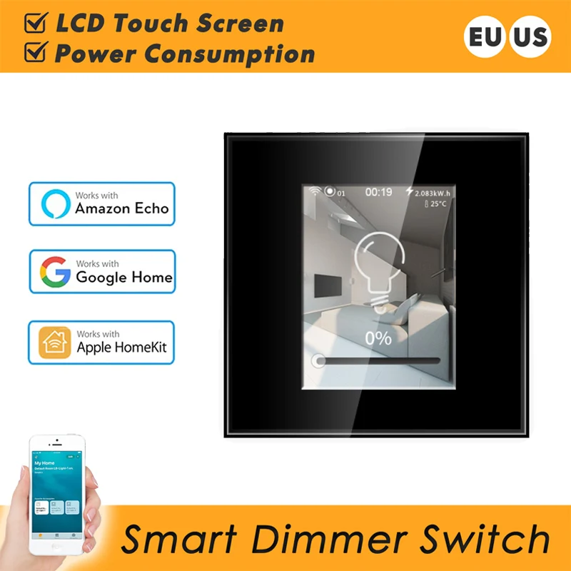 EU US LCD Dimmer Smart Wifi Dimmer Switch 220V 110V Voice Control Work With Apple Homekit Alexa Google Home Assistant Smart Home
EU US LCD Dimmer Smart Wifi Dimmer Switch 220V 110V Voice Control Work With Apple Homekit Alexa Google Home Assistant Smart Home