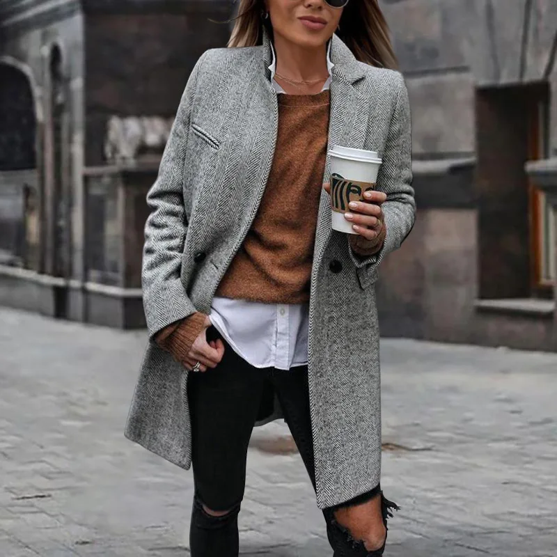 2021 Autumn Women Elegant Solid Coats Tops Fashion Turn-Down Collar Office Lady Overcoat Casual Long Sleeve Button Slim Jackets
2021 Autumn Women Elegant Solid Coats Tops Fashion Turn-Down Collar Office Lady Overcoat Casual Long Sleeve Button Slim Jackets
