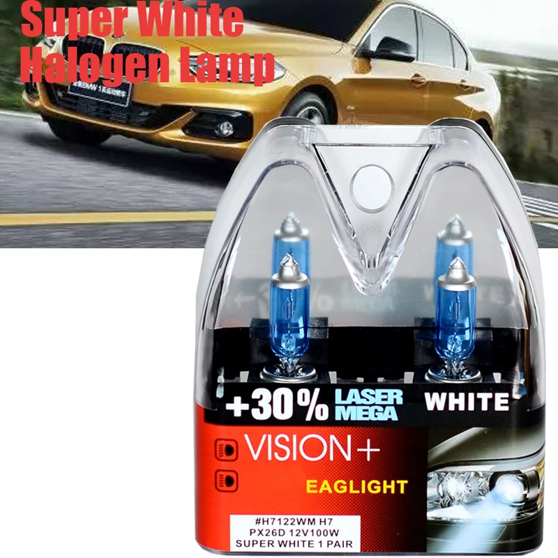

12V 100W Car Fog Lamp Headlight Halogen Light H1/H3/H4/H7/H11/HB3/9005/HB4/9006 Super White High Power Bulbs Parking Source