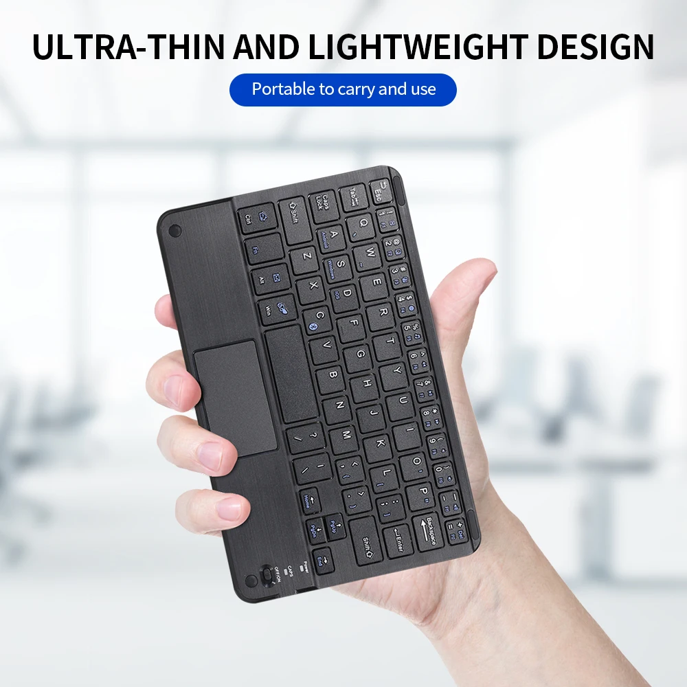 Wireless BT 3.0 Keyboard 59 Keys Ultra-slim Mini BT Keyboard Touch Pad Support Android Windows IOS for Laptop Phone Tablet
Wireless BT 3.0 Keyboard 59 Keys Ultra-slim Mini BT Keyboard Touch Pad Support Android Windows IOS for Laptop Phone Tablet