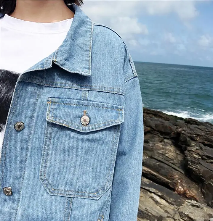 Women's Cotton Denim Jacket 2020 Spring Autumn Short Loose Denim Jacket Korean Fashion Single-Breasted Denim Jacket Student Tide
Women's Cotton Denim Jacket 2020 Spring Autumn Short Loose Denim Jacket Korean Fashion Single-Breasted Denim Jacket Student Tide