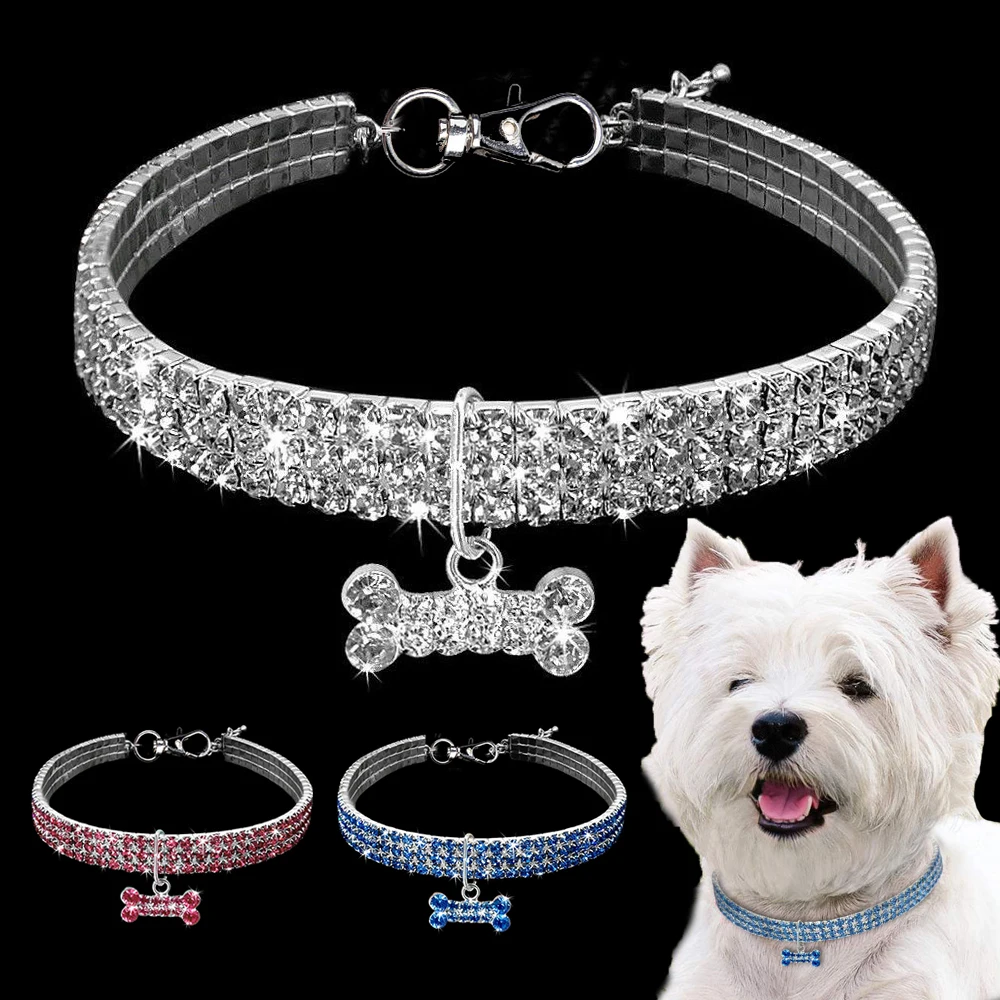 Bling Cat Collar Rhinestone Bone Adjustable Dog Necklace Luxury Kitten Puppy Pet Collars Belts Accessories for Small Dogs Stuff 
Bling Cat Collar Rhinestone Bone Adjustable Dog Necklace Luxury Kitten Puppy Pet Collars Belts Accessories for Small Dogs Stuff