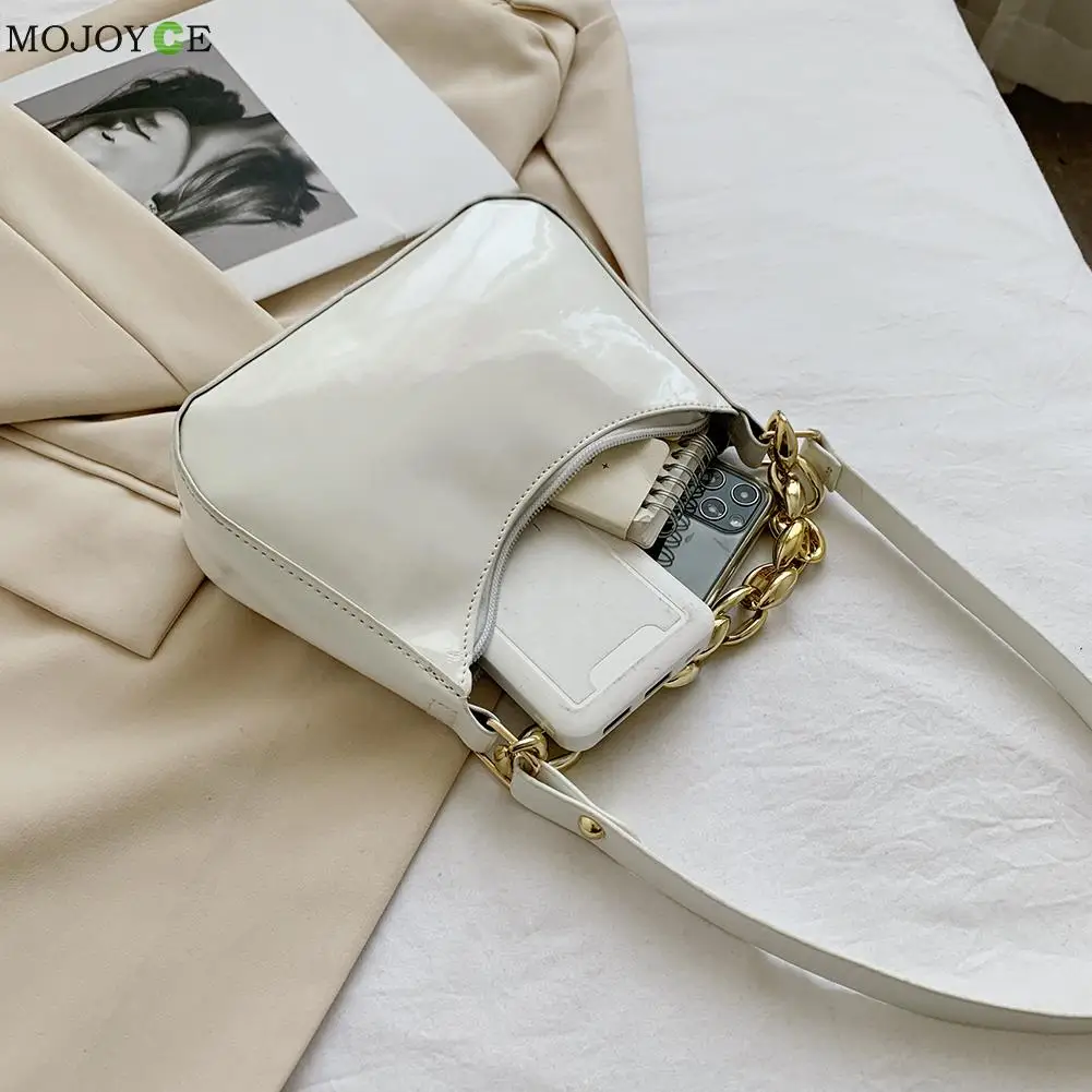Fashion Women Patent PU Leather Pure Color Shoulder Underarm Bag Casual Ladies Thick Chain Small Hobos Handbag Purse
Fashion Women Patent PU Leather Pure Color Shoulder Underarm Bag Casual Ladies Thick Chain Small Hobos Handbag Purse