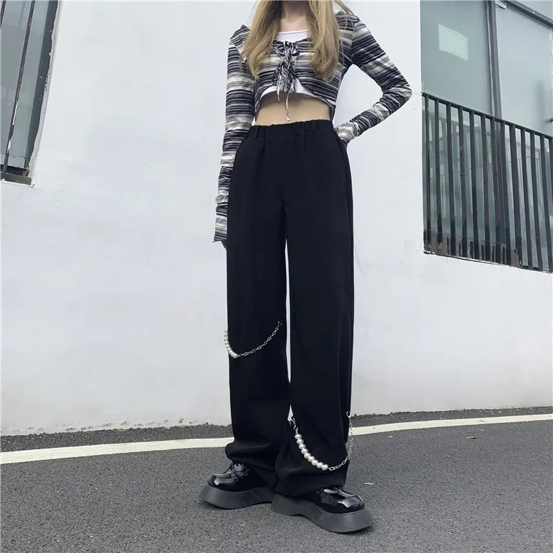 Женские готические брюки в стиле High Street, черные брюки с цепочкой, женские широкие брюки в стиле панк, торговый центр, женские повседневные бр...
Женские готические брюки в стиле High Street, черные брюки с цепочкой, женские широкие брюки в стиле панк, торговый центр, женские повседневные бр...